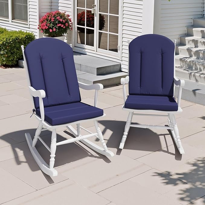 Crestlive Products 50x20 Inch Adirondack Chair Cushions Set of 2 Outdoor Rocking Chair Cushions Water Resistant