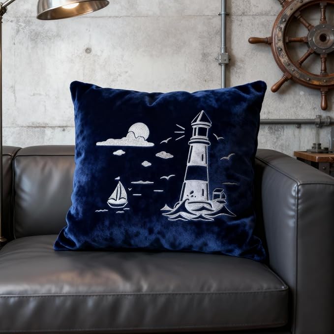 TIAMECH A4 Reusable Lighthouse Sea Sail Stencil for Painting - Beach Sunrise Layering Template, DIY Wall Art, Wood Furniture, Scrapbook & Crafts (8.3x11.7inch)