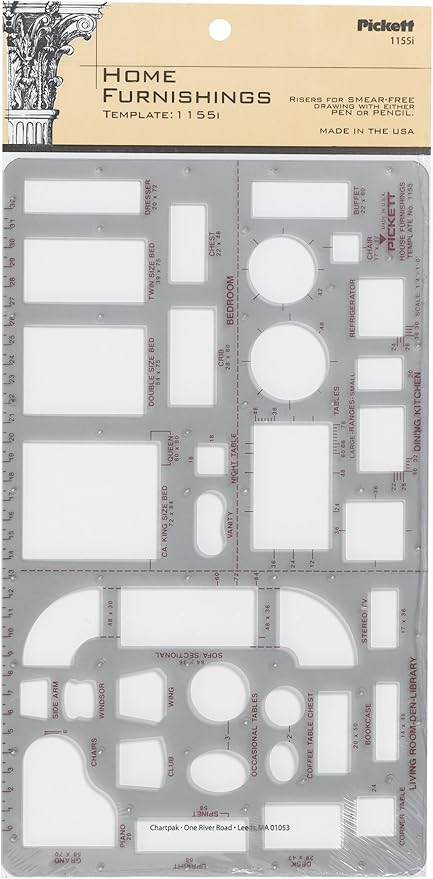 Pickett Home Furnishings Template, 1/4 Inch Scale (1155I)