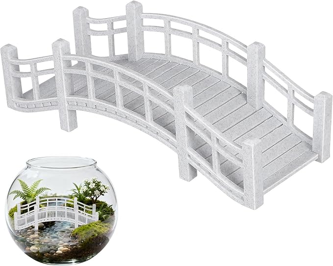 Toyvian Dollhouse Miniature Arch Bridge Vintage Micro Landscape Bridge Figurine for DIY Mini Terrarium Kits and Bonsai Garden Decor