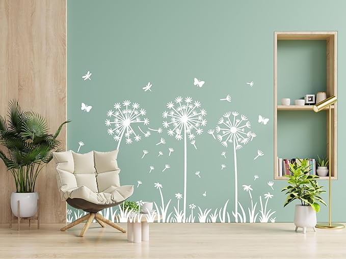 Large Dandelion Flower Stencils, 6Pcs 12x12Inch Dandelion Stencils for Art Crafts Painting Garden Fence Stencil Templates Painting on Wall Wood