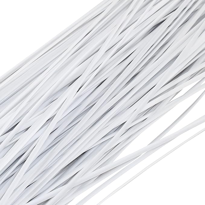 Piutouyar White Metallic Twist Ties 6 Inch / 150mm, Twist Ties with Rugged Metal Innercores, Reusable Fastening for Cable Organize(250Pcs)