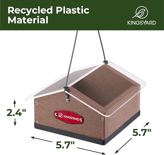 Kingsyard Upgraded Upside Down Double Suet Feeder for Outside Hanging, Squirrel-Proof Metal Edging, Wild Bird Feeder with Metal Weatherproof Roof, Attracting Woodpeckers, Nuthatches, Titmouse
