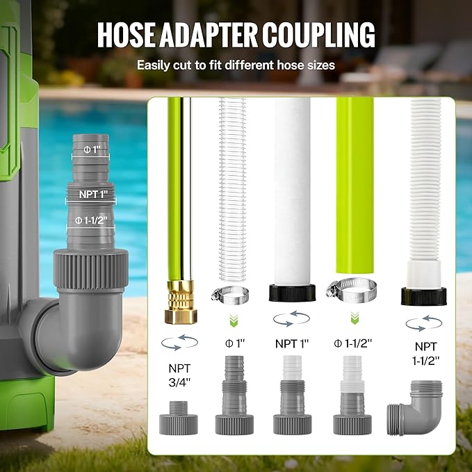WORKPRO Submersible Water Pump, 1HP 4500 GPH Sump Pump with Automatic Float Switch for Transferring Clean or Dirty Water, A Water Pump for Pool Draining, Flooded Basement, Pond, and Garden Irrigation