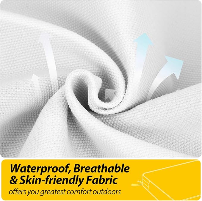 AAAAAcessories Outdoor Seat Cushions for Chairs, Waterproof, Fade-Resistant, 18" x 18" x 2", Patio Furniture Replacement Cushions, Set of 2, Creamy White