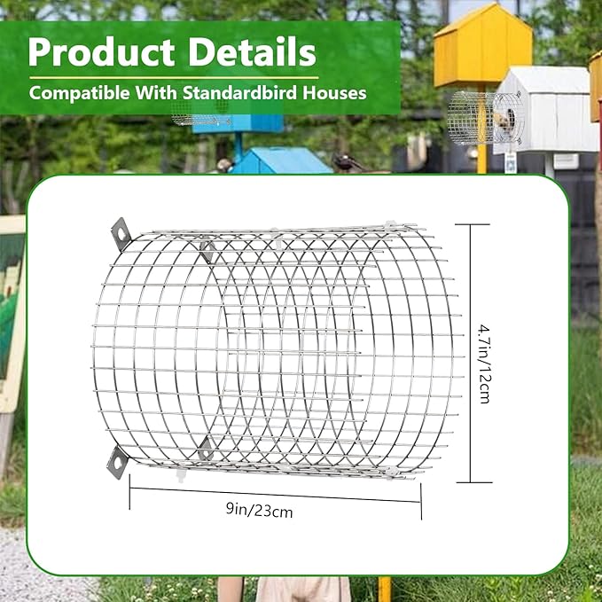 2Pcs Bluebird House Protector Guards, Stainless Bird House Entrance,Designed for The Secure of Eastern Bluebird Homes and Their Chicks (Round)