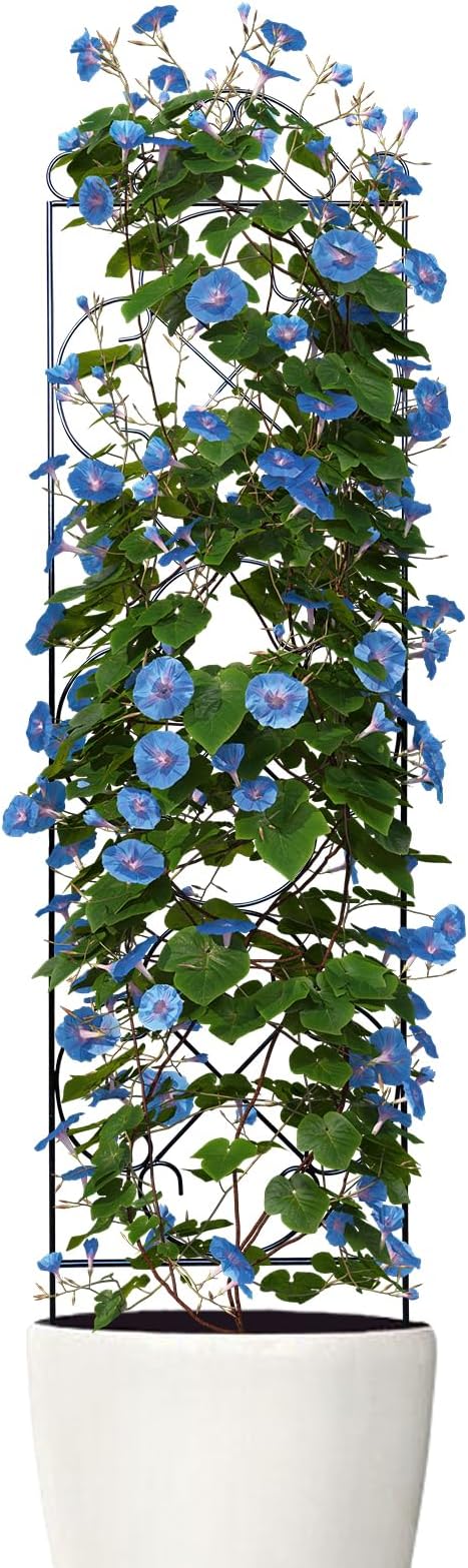 Garden Trellis 4 Pack 56'' H x 14.5'' W Metal Plant Climbing Trellis Suitable for Potted Plants Indoor and Outdoor Climbing Plants Flower Ivy Clematis Black