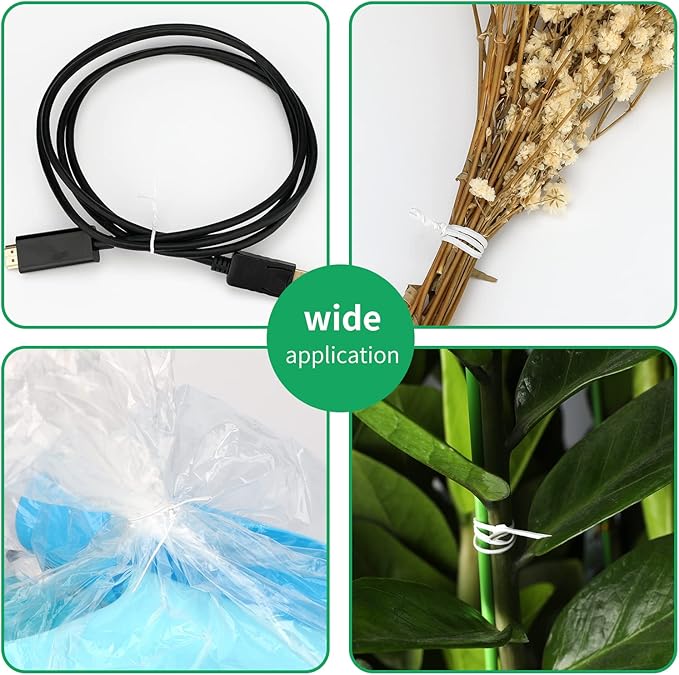 KINGLAKE 328 Feet Plastic Plant Twist Tie White Garden Plants Tie Multi-Use for Secure Vines,Plants