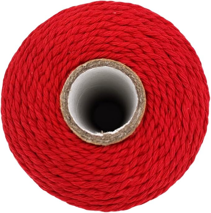 Twine String,500 Feet Cotton Butchers Twine String Cooking Kitchen Twine for Crafts Roasting Gift Wrapping DIY Decoration Gardening Packing Materials,Red
