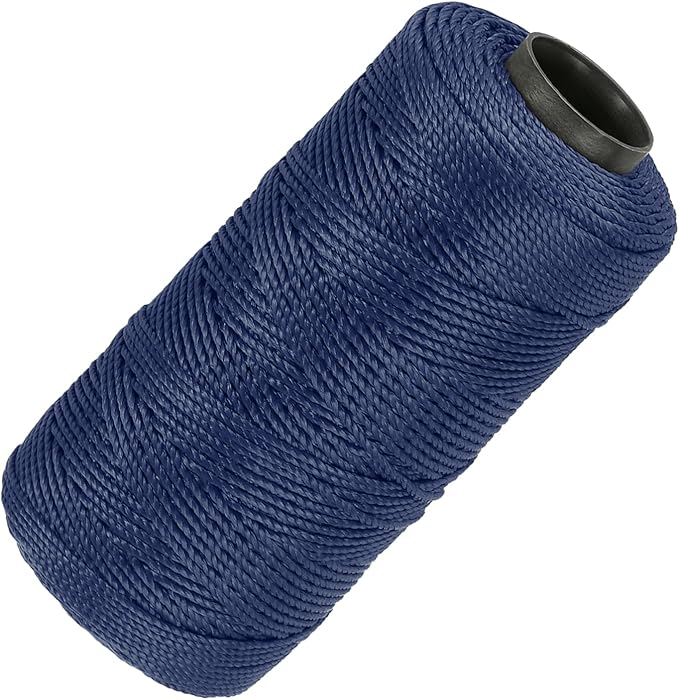 MECCANIXITY Nylon String 3 Strands Twisted Mason Line 1.5mm x 218 Yards Nylon Twine String for DIY Projects, Home Improvement, Gardening, Gift Wrapping, Christmas Party Supplies, Navy Blue