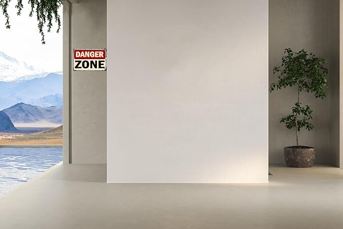 Vintage Garage Decor Danger Zone Funny Wall Decor Metal Tin Signs Man Cave Gift Retro Bar Art Bathroom Decor 12x8 in