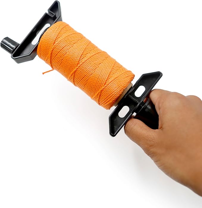 Mason Line String 1.3mm Thick Twisted Polypropylene – Durable Construction Twine for Laying Bricks, Blocks, Fences in Gardening, DIY & Landscaping Projects (Orange, 262 Ft)