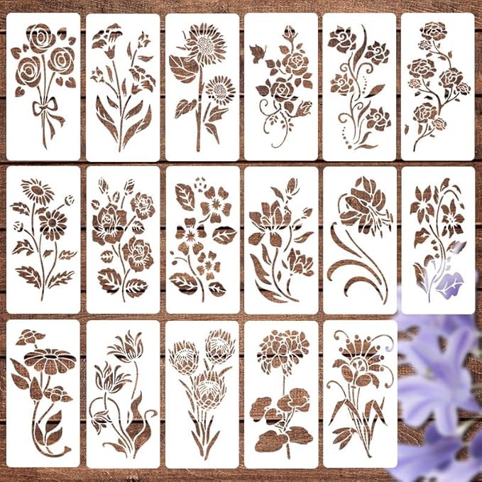 Garden Fence Large Flower Stencils - Reusable Floral Stencil DIY Decoration for Painting on Wood Walls Pattern, Jumbo Sunflower Yard Spray Paint Big Crafts Floor Stencils (CP-22)