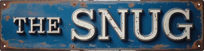 WSUPBPR The Snug Metal Sign 4x16in Cozy Plaque for Reading Nook Wall Decor Comfort Gift