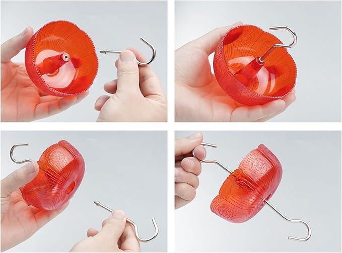 Ant Moat for Hummingbird Feeders, (4 Pack, 6 OZ) Vintage Style Humingbird Feeder Parts Ant Guard & Stopper(Red)