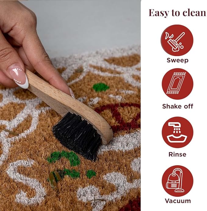Folkulture Christmas Door Mat Outdoor, Eco Friendly Christmas Door Mats for Front Door, 28 X 16 Inch Welcome Matt or Doormat for Home Entrance, Durable & Anti Slip Coir Door Mats (Gingerbread House)