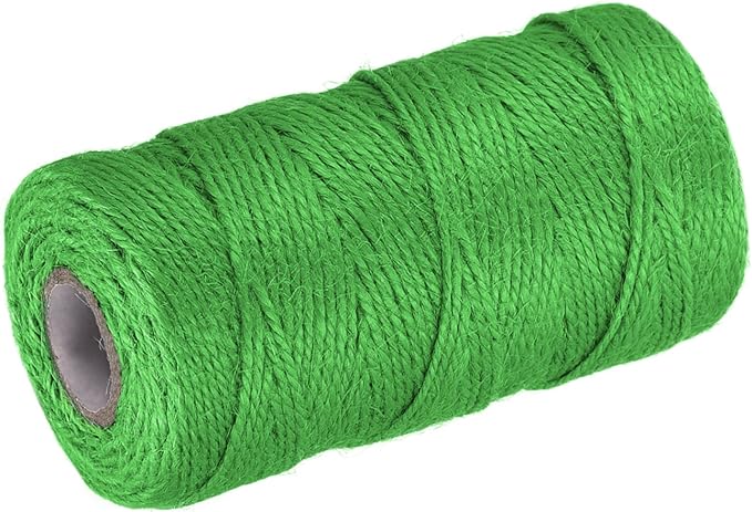 MECCANIXITY 328 Feet Garden Twine, 2mm Craft Jute Twine String Jute for Artwork, DIY Crafts, Gift Wrapping, Green