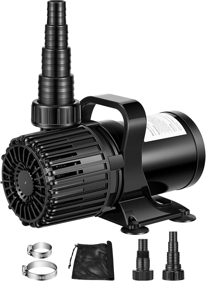 VIVOSUN 3000 GPH Submersible Water Pump with Barrier Bag, 150W Pond Pump, Ultra Quiet Aquarium Pump with 18FT. Lift Height for Pond, Waterfall, Fish Tank, Statuary, Hydroponic