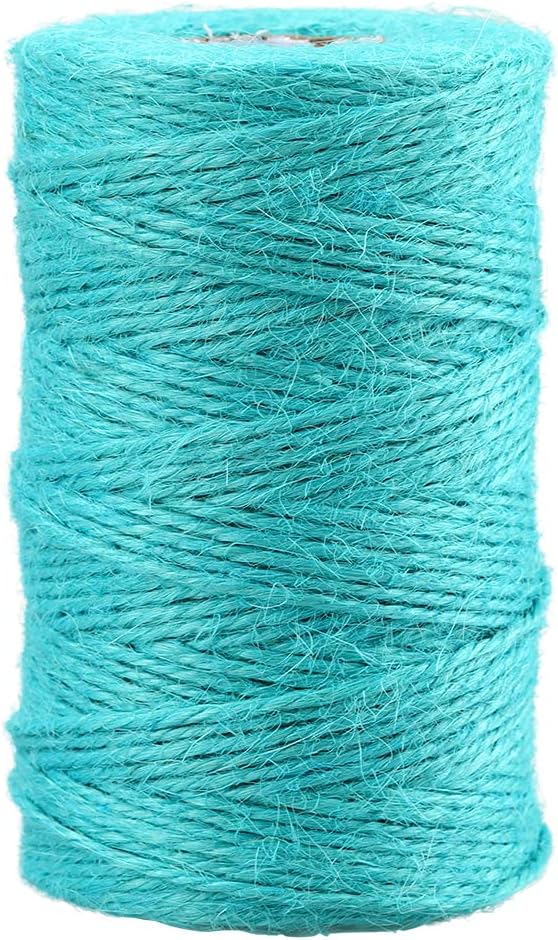 jijAcraft Jute Twine String 328 Feet, 2mm Colored Natural Twine for Gift Wrapping, Climbing Plant, Garden Craft, DIY Christmas Handmade Arts, Gift Decoration