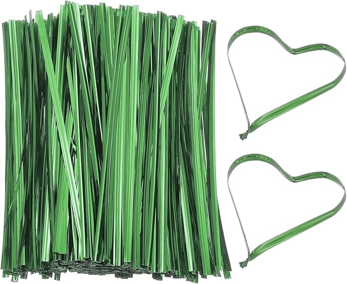 PATIKIL Bag Twist Ties 6 Inch, 800 Pcs Metallic Bread Ties for Treat Plastic Bags Gift Wrapping Candy Coffee Bag Plant Party Cake Favor, Green