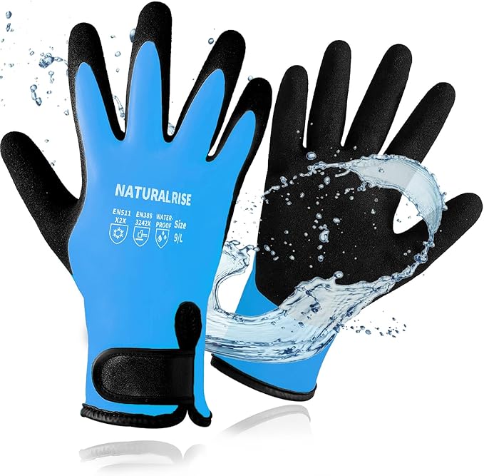 NATURALRISE 100% Waterproof Gloves for Men & Women,Winter Work Gloves with Grip for Cold Weather