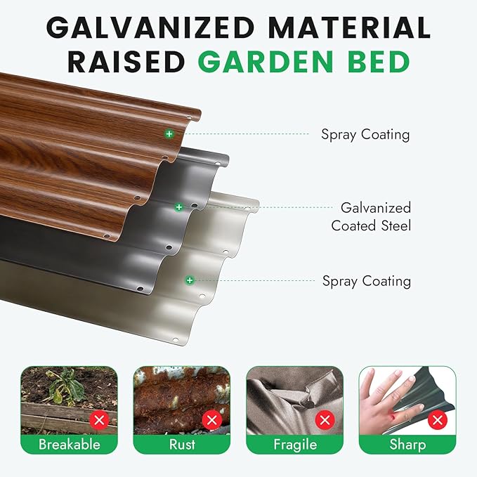 INNO STAG 3 Pcs Round Galvanized Raised Garden Bed — 2×2×1ft Planter Box Outdoor Raised Beds Kit for Gardening Vegetables, Fruits, Herbs, and Flowers, Grain