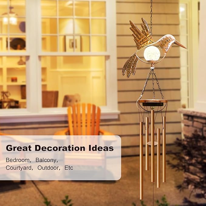 Wind Chimes Outdoor Indoor Decor: Melodious Valentines Day Gifts for Her Wife Women Mom Grandma Birthday - Weatherproof Metal Outdoor Decor Easy Hanging for Garden Patio Tree Window Memorial