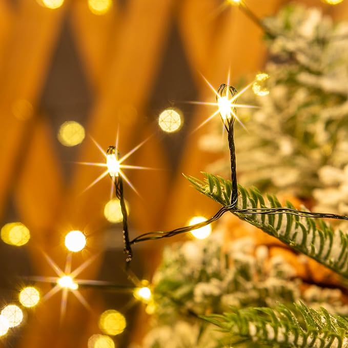 Firecracker Fairy Lights,100FT 1000Leds Waterproof Twinkle Lights Plug in,8 Modes Remote String Light for Indoor Outdoor Christmas Wedding Birthday Patio Garden Decor,Green Wire,Warm White