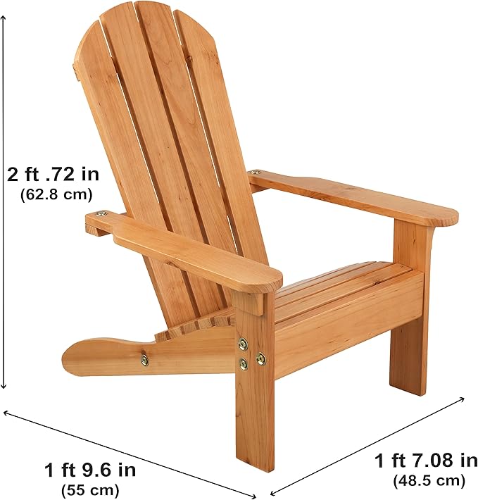 KidKraft Wooden Adirondack Children's Outdoor Chair, Kid's Patio Furniture, Honey, Gift for Ages 3-8 21.5 x 19.2 x 24.5