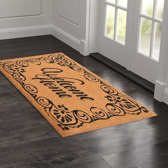 LuxUrux Welcome Mats Outdoor Coco Coir Doormat, with Heavy-Duty PVC Backing - Natural - Perfect Color/Sizing for Outdoor/Indoor uses. (24 x 36 Inch, 500-13)