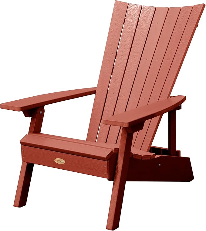 Highwood AD-ADRID29A-RED Manhattan Beach Adirondack Chair, Adult, Rustic Red