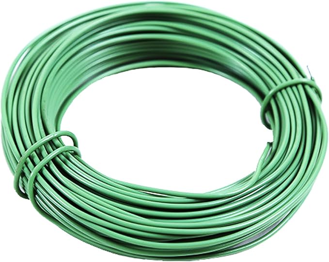 65.5 Feet Twist Ties for Climbing Plants Green Gear Ties Garden Plant Wire Outdoor & Indoor Plants Supporting Tree Tomatoes Vegetables Tape (Diameter - 2.5MM)