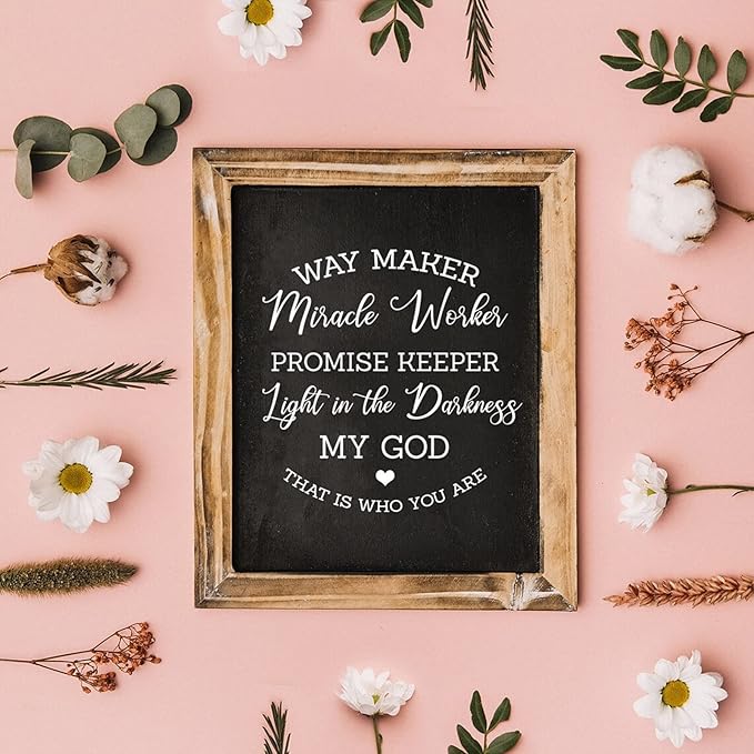 JAJADO Reusable Self Adhesive Silk Screen Stencils Miracle Worker Bible Verse Chalk Paste Stencils Waymaker Christian Screen Printing T-Shirt Stencils for Painting on Wood, Clothing, DIY Home Decor