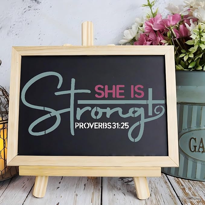 21pcs Stencils for Painting Christian Stencils for Crafts Reusable Motivational Bible Verse Template Drawing on Wall Wood Sign Rock Fabric Canvas Home Decor DIY Crafts