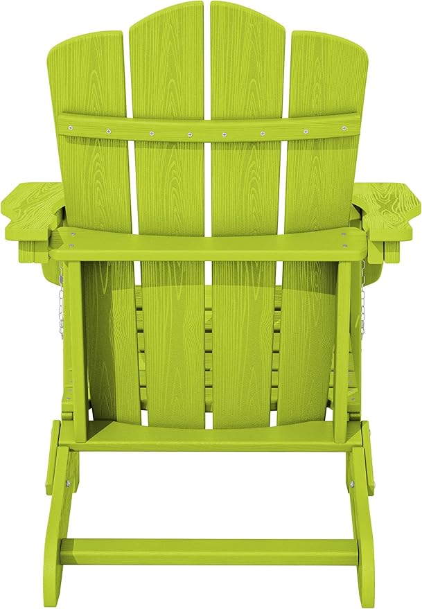 KINGYES Folding Adirondack Chair Set of 6, HDPE All-Weather Folding Adirondack Chair, Apple