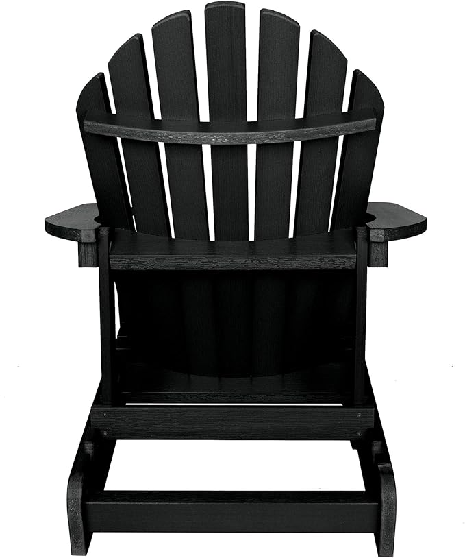 highwood Hamilton Made in the USA Folding and Reclining Adirondack Chair, Adult Size, Black