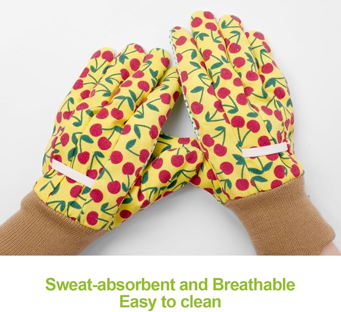 Ainiv Floral Gardening Gloves for Women/Ladies, Non-Slip Garden Work Gloves,Breathable Yard Work Glove Light Working Gloves