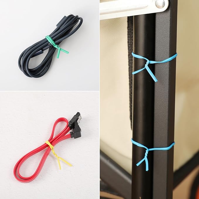 Tangyinrd 300 Pcs 6 inch Black Plastic Twist Ties, Cable Ties, for Bags, Gardening Tools