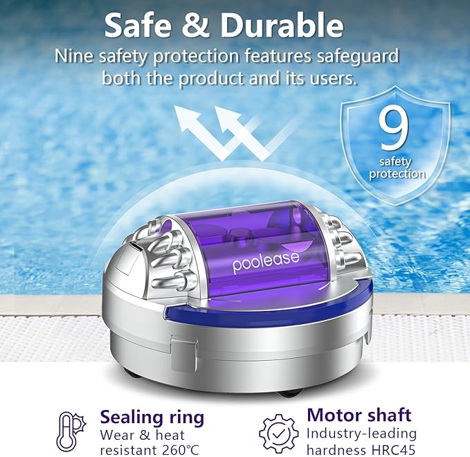 X1 Robotic Pool Vacuum for Above Ground Pool, Automatic Cordless Pool Cleaner with 45W Dual-Motor, Ideal for Above-Ground Flat Pool, 2L Debris Capacity, 90Mins Runtime
