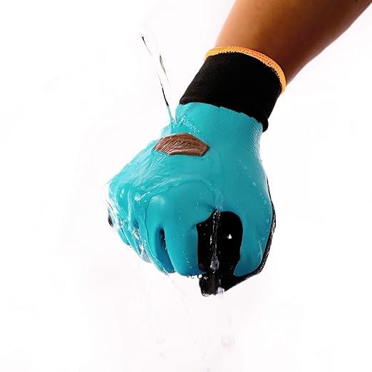 COOLJOB Waterproof Winter Freezer Gloves for Working Gardening Fishing Construction Worker, Double Coated Rubber for Warehouse Cold Refrigeration House, 2 Pairs Large Blue
