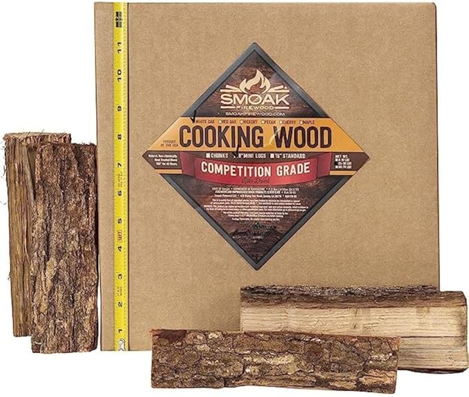Smoak Firewood Cooking Wood Mini Splits - USDA Certified Kiln Dried (8in Pieces, 25-30lbs) Red Oak Pizza Oven, Grilling, Smoking Wood