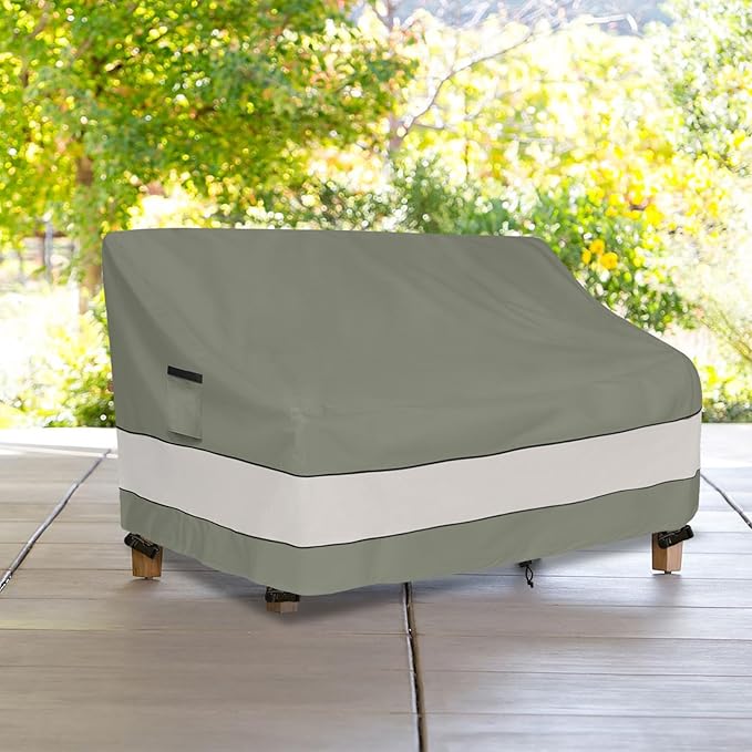 Outdoor Sofa Cover,Patio Loveseat Cover,3-Seater Bench Cover,Waterproof Heavy Duty Patio Furniture Covers,79" W x 38" D x 35" H Inches Grey Green