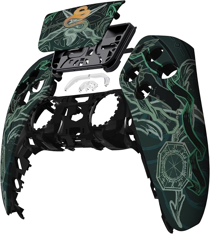 eXtremeRate Serpent Totem Soft Touch Touchpad Front Top Shell Compatible with ps5 Controller BDM-010 020 030 040 050, DIY Replacement Shell Custom Touch Pad Cover Compatible with ps5 Controller