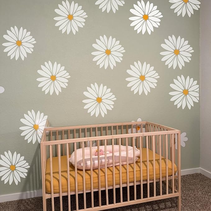 Large Flower Stencils for Walls 14inch Fence Stencil for Outdoors Floral Stencils Reusable Rose Hibiscus Daisy Sunflower Stencil for Wood Wall Furniture Fabrics DIY Decor