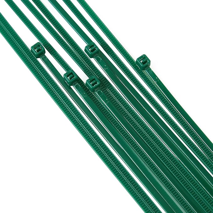 4 inch 3mm Dark Green Nylon Garden Cable Zip Ties Self Locking Cable Ties Twist Ties, Multi-Purpose Cable Tie (100 Pcs)