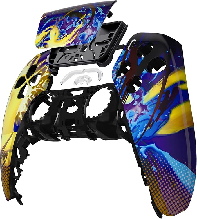 eXtremeRate Splattering Fighting Front Top Shell with Touchpad Compatible with ps5 Controller BDM-010 020 030 040 050, DIY Replacement Shell Custom Touch Pad Cover Compatible with ps5 Controller