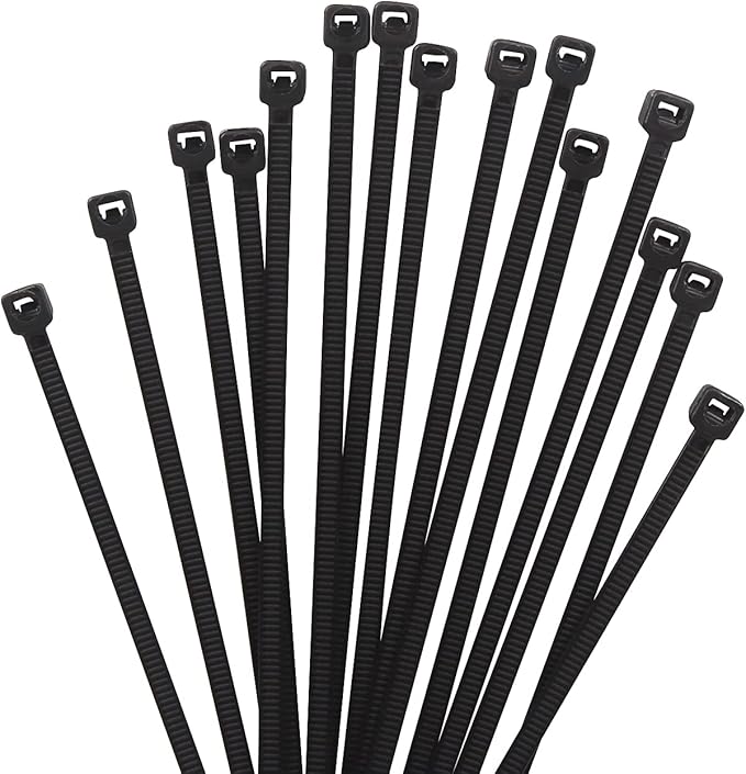 XINGO 1000 PCS 8 inch Black Cable Zip Ties, 18lb Strength, Small Tie Wraps Self-Locking Nylon Zip Ties for Indoor and Outdoor Use