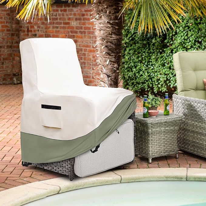 Outdoor Recliner Chair Covers 2 Pack,Patio Swivel Chair Covers,600D Heavy Duty Waterproof Patio Rocking Chair Cover,Outdoor Furniture Covers for All Weather Protection.35''D x 33''W x 41''H