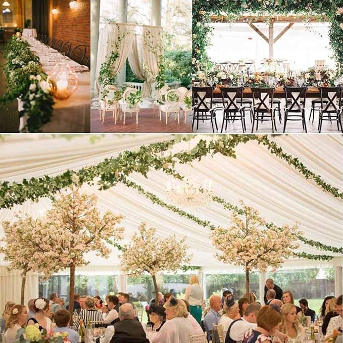 Comtelek 504 FT Artificial Ivy 72 Pack Ivy Vine Garland Ivy Leaves Greenery Garlands Clip Hanging Fake Leaf Plants Faux Green Flowers Decor Home Kitchen Garden Office Wedding Wall