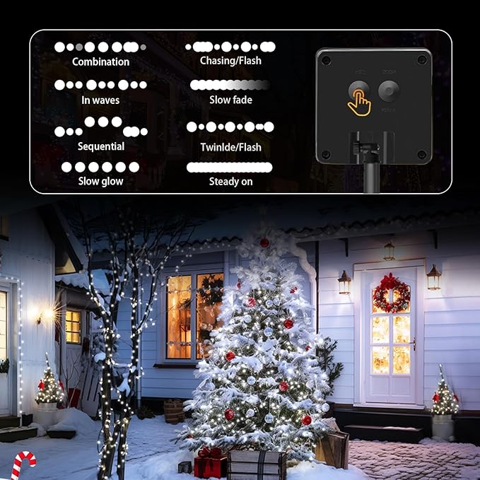 6 Pack Solar String Lights Outdoor, 600 LED Extra-Long 236Ft Solar Lights Outdoor with 8 Lighting Modes, IP65 Waterproof for Garden, Patio, Xmas, Balcony, Tree, Wedding, Party Decor (White)